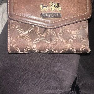 Coach Pink and Black Leather Wallet